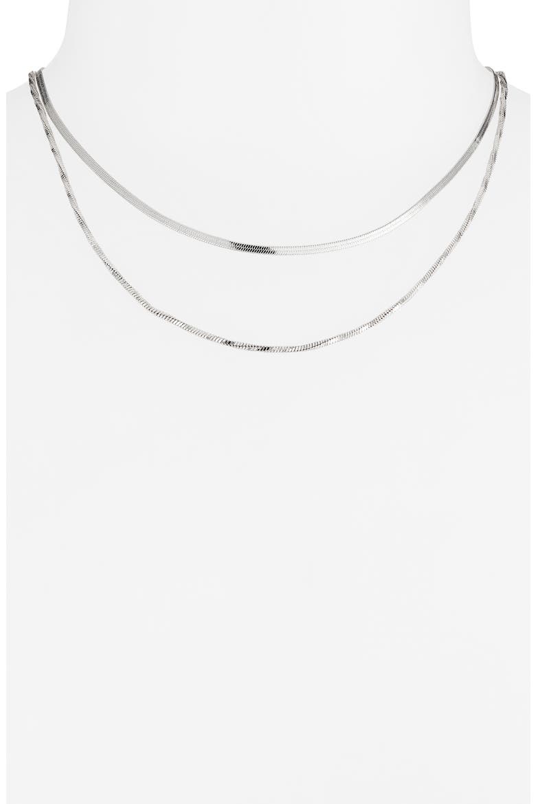 Demi-Fine Layered Chain Necklace, Alternate, color, SILVER