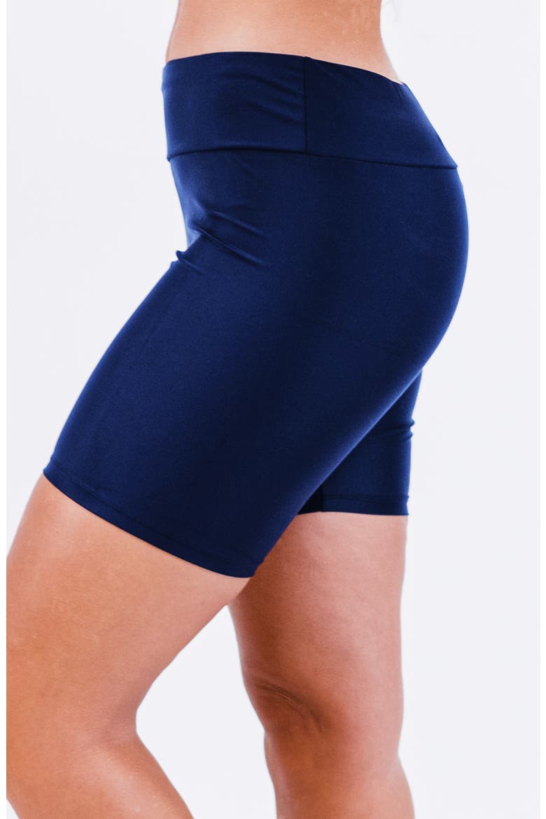 Mid-Thigh Swim Shorts, Alternate, color, Navy