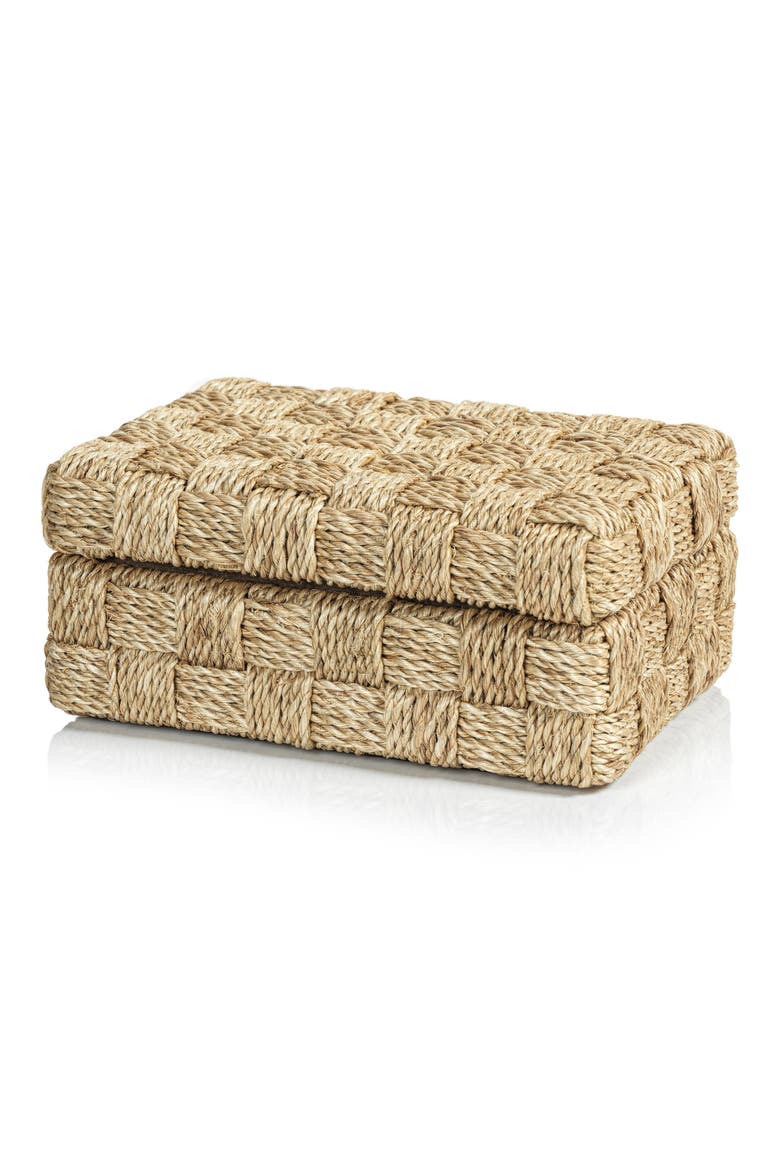 Taranto Abaca Rope Decorative Box, Main, color, BEIGE