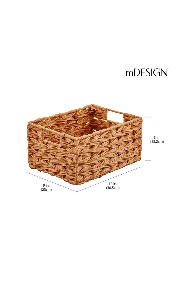 mDesign Woven Farmhouse Pantry Food Storage Bin Basket Box, 6 Pack, Alternate, color, Camel