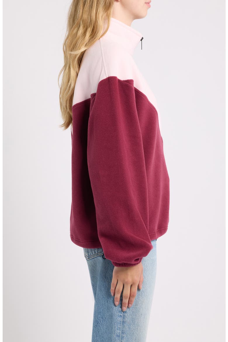 Tayen Quarter Zip Fleece Jacket, Alternate, color, BLOOM PINK / BURNT VERMILLION