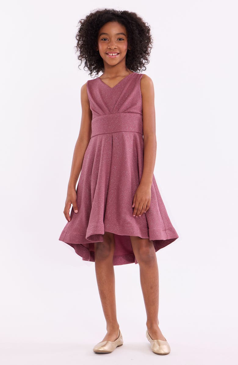 Iris & Ivy Kids' Sleeveless Sparkle Bow Party Dress, Alternate, color, Mauve