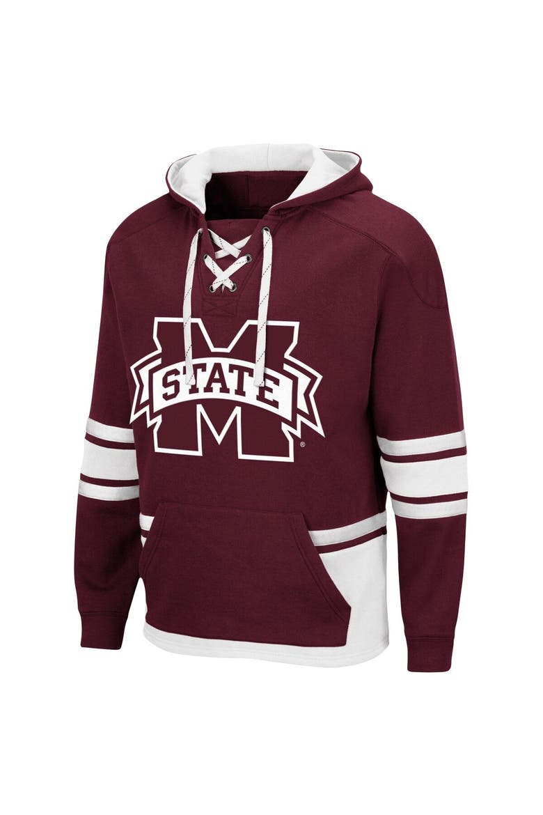 Men's Colosseum Maroon Mississippi State Bulldogs Lace Up 3.0 Pullover Hoodie, Alternate, color, Maroon