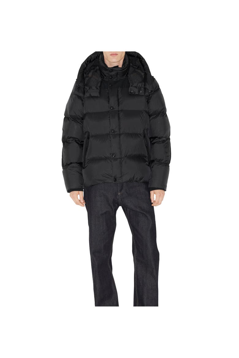 Detachable Sleeve Nylon Puffer Jacket, Main, color, Black
