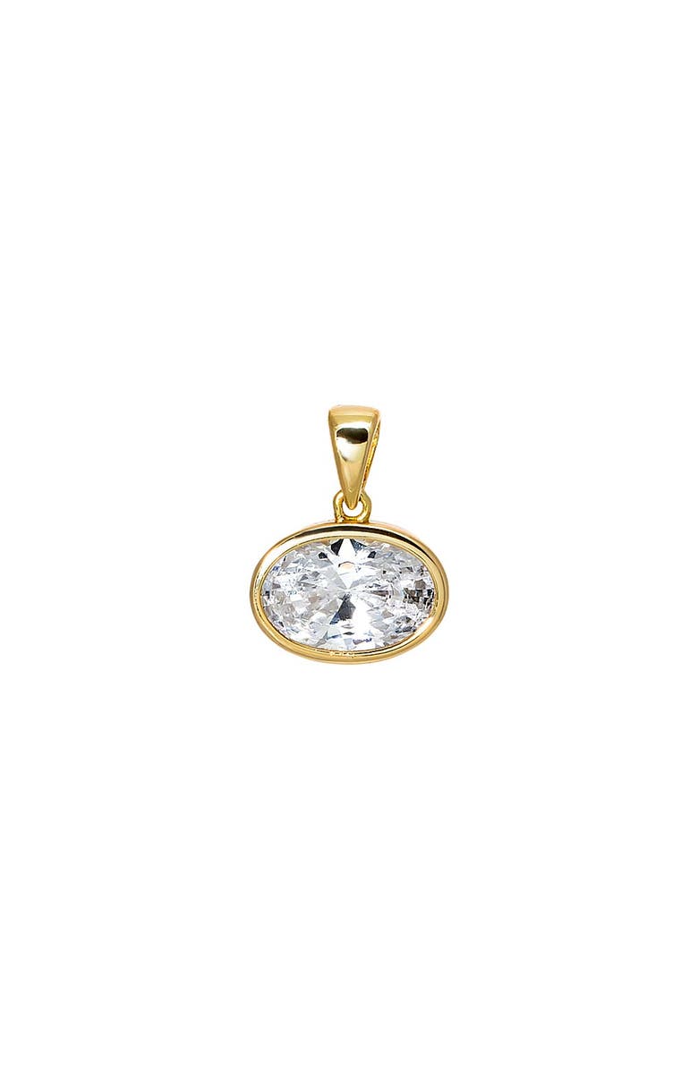 BY ADINA EDEN CZ Oval Bezel Charm, Main, color, Gold - 12 Mm