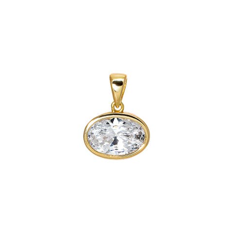 CZ Oval Bezel Charm