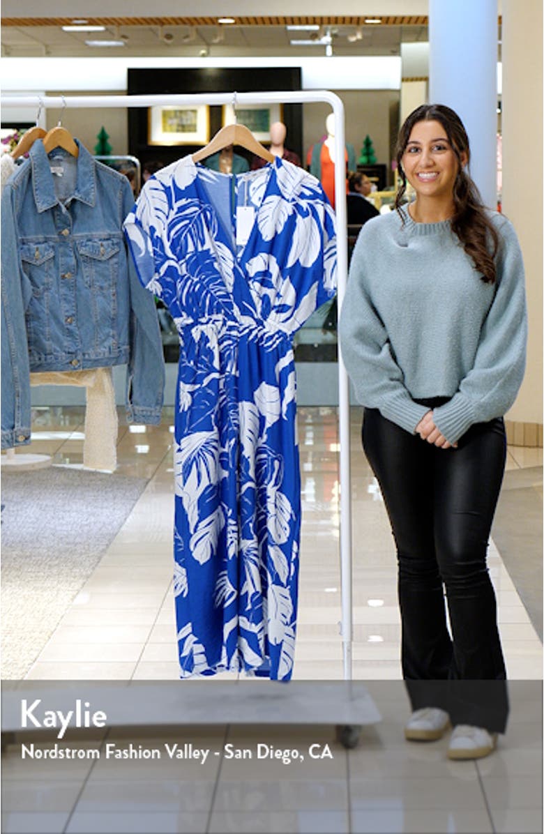 Tropical Palm Print Jumpsuit, sales video thumbnail