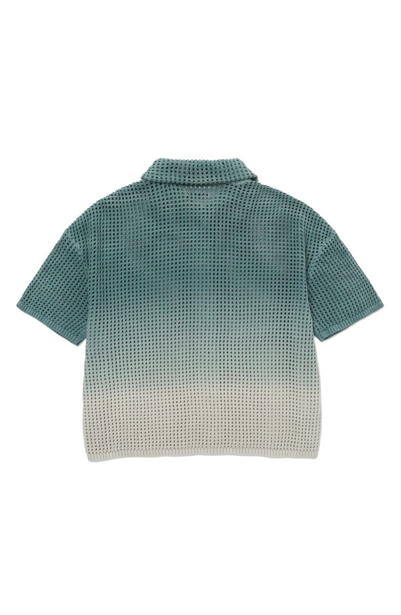 HONOR THE GIFT Ombré Open Stitch Button-Up Shirt, Alternate, color, Green