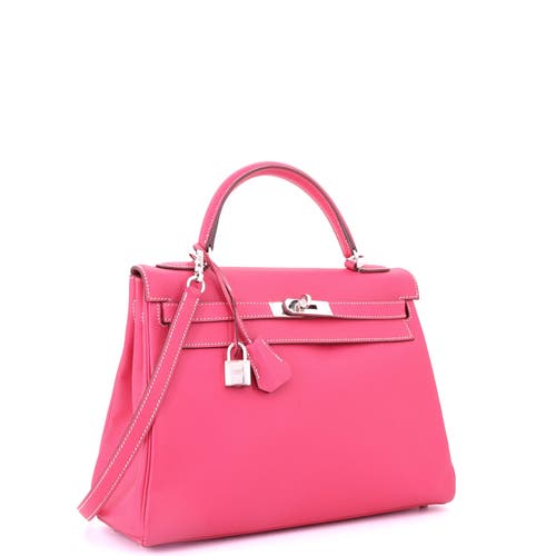 Pre-owned Hermes Hermes Kelly Handbag Pink Epsom With Palladium Hardware 32