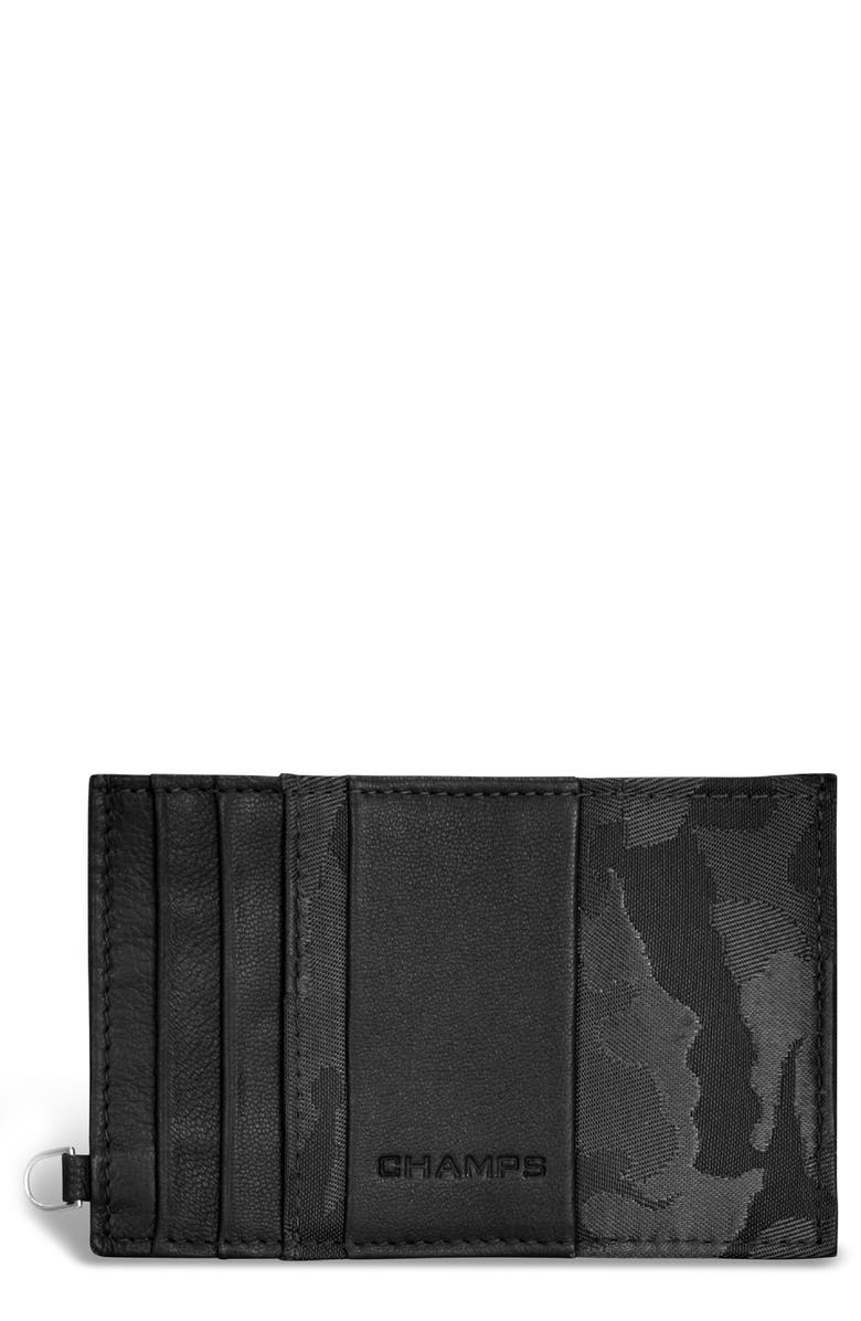 CHAMPS Camo Card Case, Main, color, Black