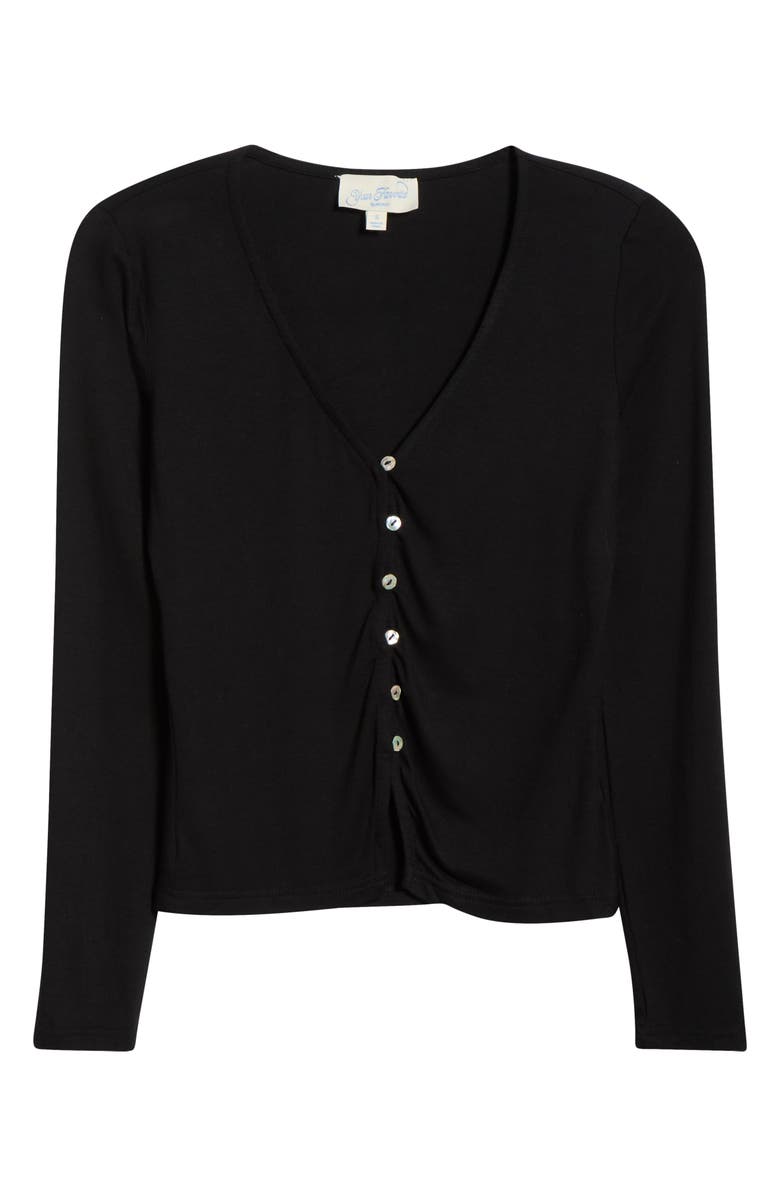 PacSun Shelby Button-Up Knit Top, Main, color, Black