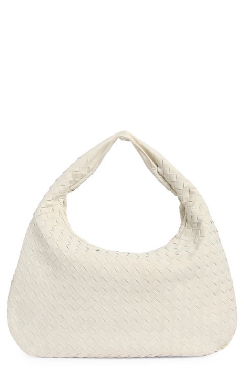 Woven Faux Suede Shoulder Bag
