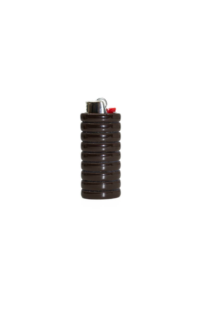FRY POWERS Gio Resin Lighter Holder, Main, color, Chocolate Brown
