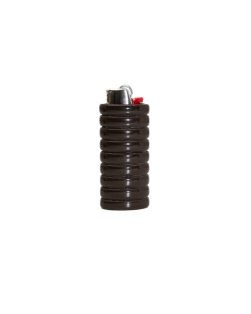 Fry Powers Gio Resin Lighter Holder In Brown
