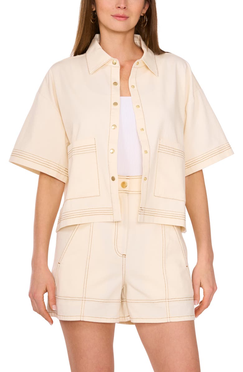Parker The Alex Short Sleeve Jacket, Alternate, color, Buttercream