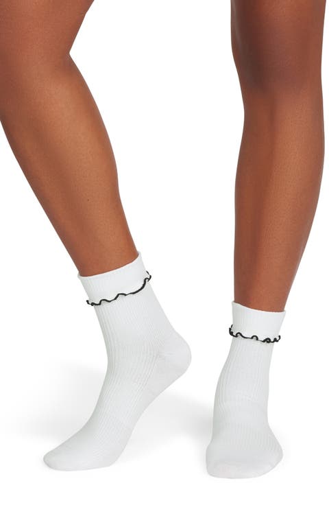 Frilly Rib Light Half Calf Crew Socks