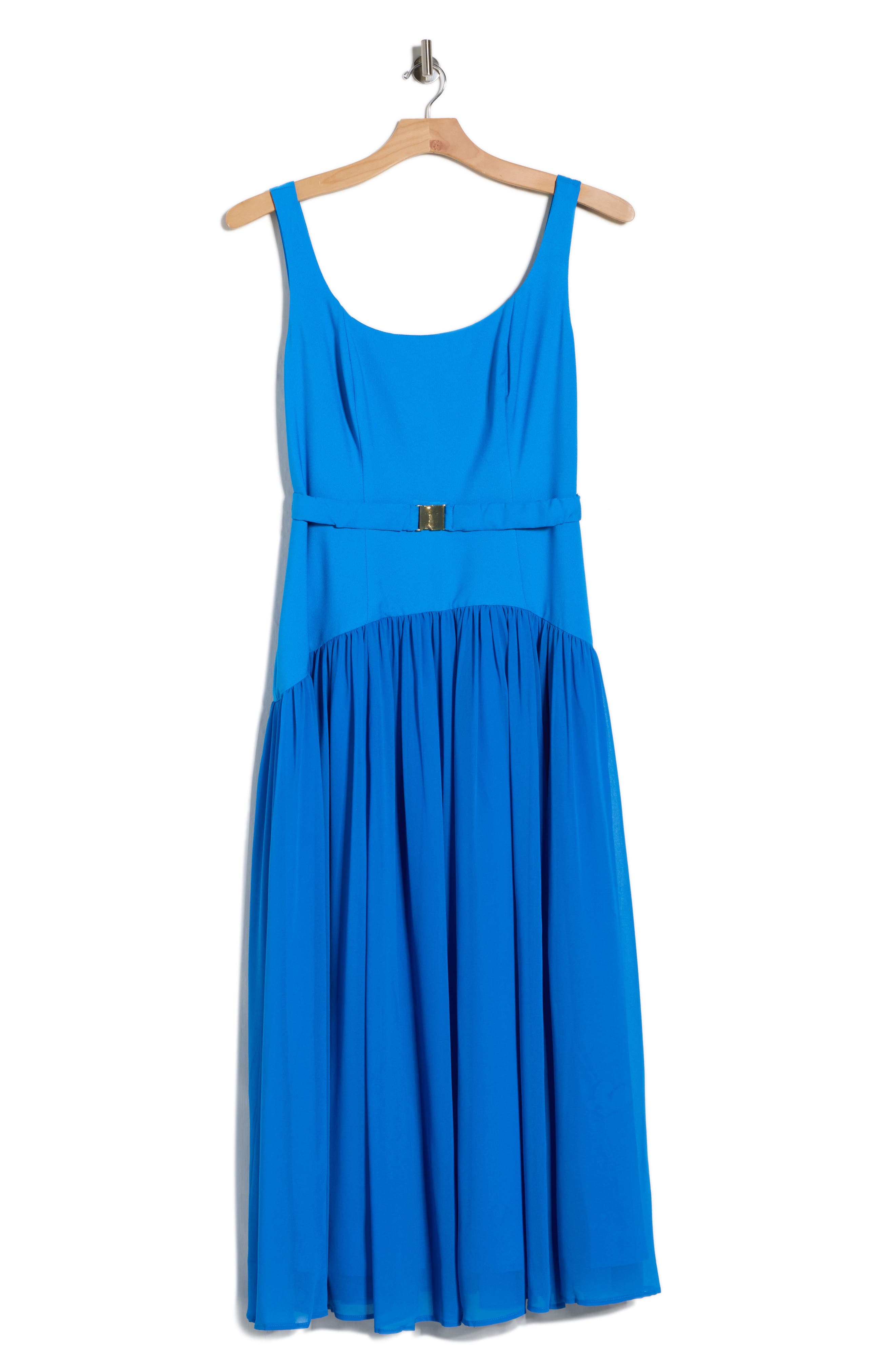 Hutch Ridge Sleeveless Belted Mixed Media Dress