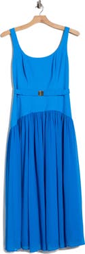 Hutch Ridge Sleeveless Belted Mixed Media Dress