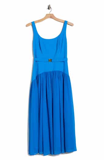Hutch Ridge Sleeveless Belted Mixed Media Dress