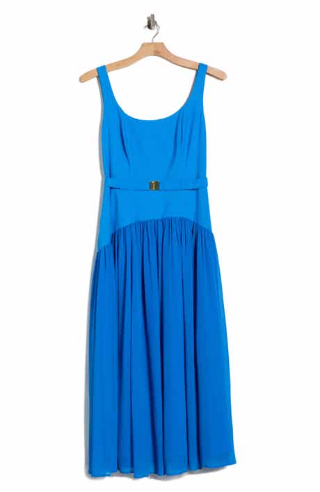Hutch Ridge Sleeveless Belted Mixed Media Dress