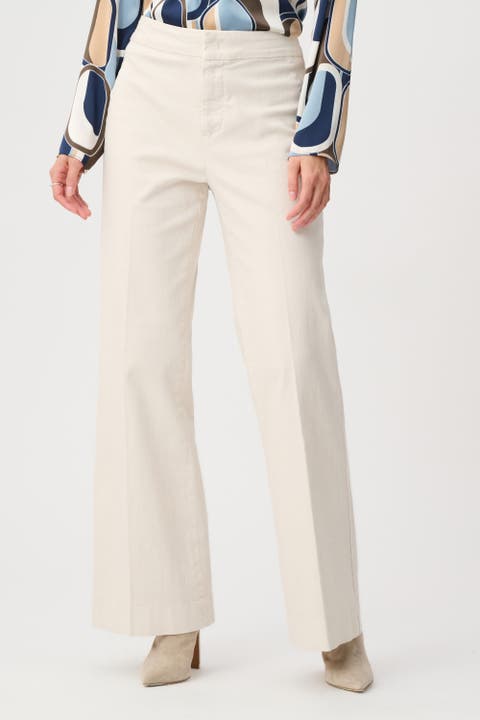 Stretch Denim High-Rise Wide Leg Jeans
