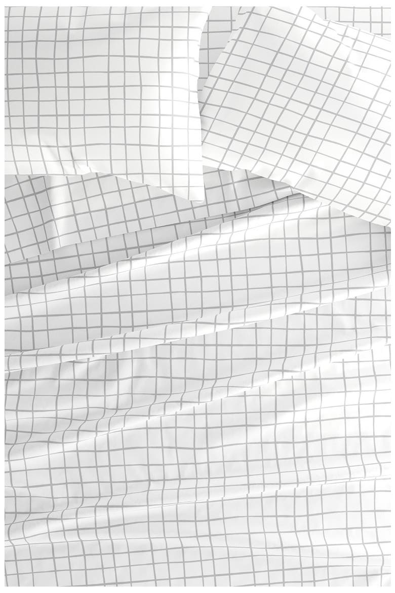 HOME SPUN Premium Ultra Soft Crossroad Pattern 4-Piece Bed Sheets Set, Alternate, color, LIGHT GRAY