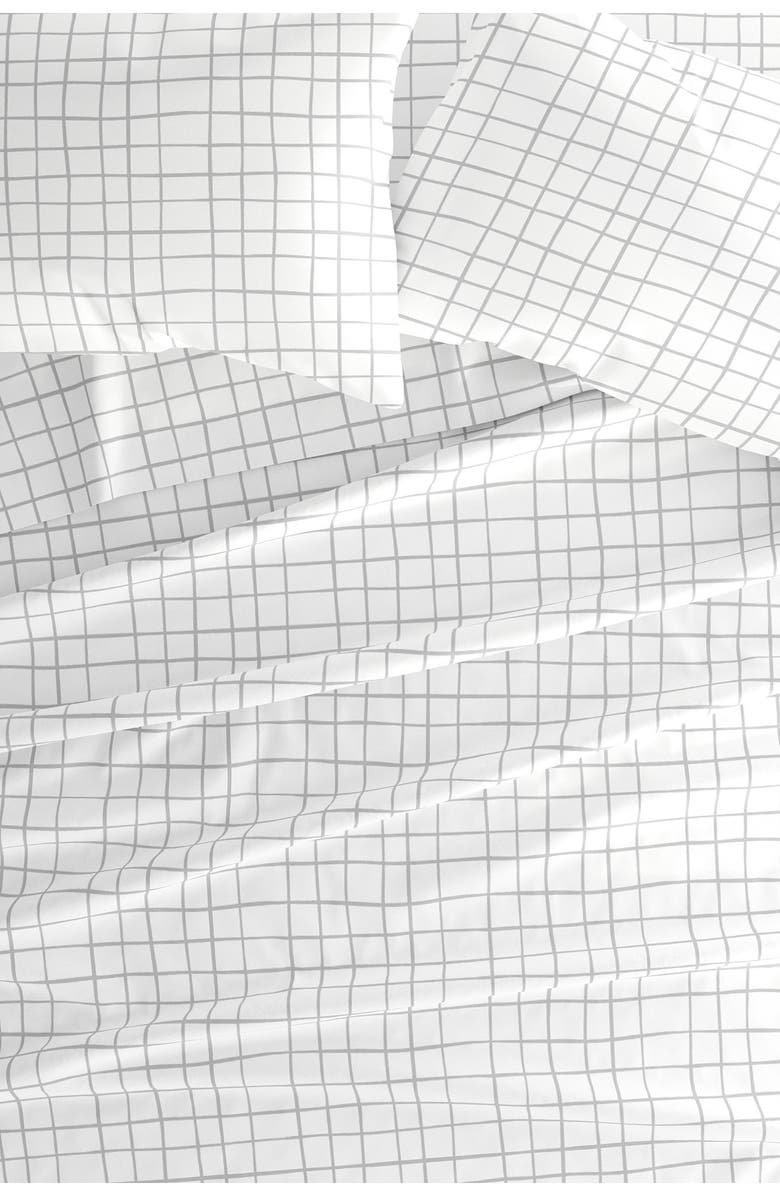 HOMESPUN HOME SPUN Premium Ultra Soft Crossroad Pattern 4-Piece Bed Sheets Set, Alternate, color, Light Gray