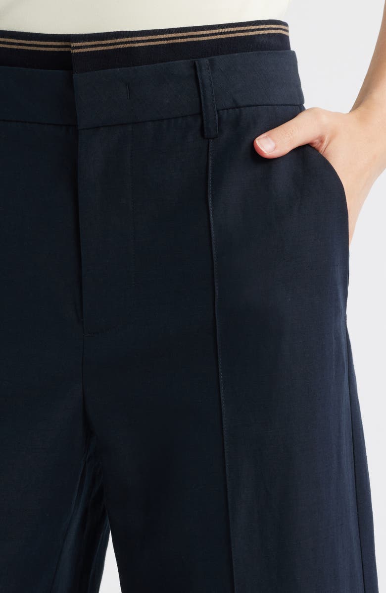 Vince Rib Waistband Wide Leg Pants, Alternate, color, Coastal