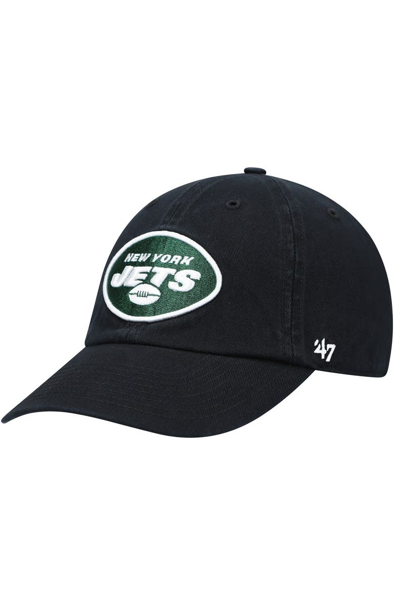 '47 Men's '47 Black New York Jets Secondary Clean Up Adjustable Hat, Main, color, 