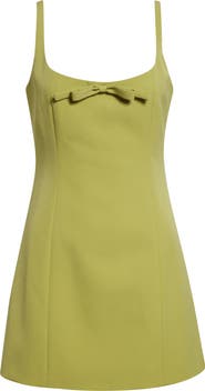 Sandy Liang Naomi Bow Detail Sponge Suiting Sheath Dress