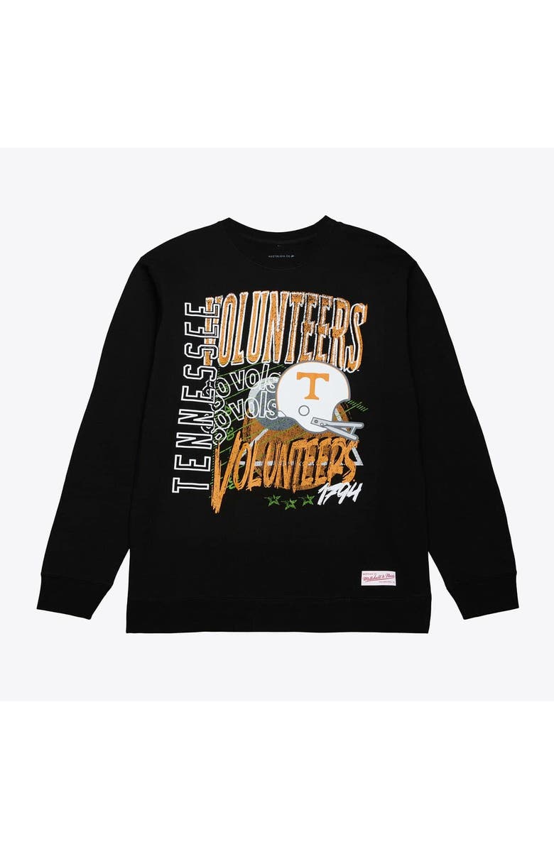 Mitchell & Ness Men's Mitchell & Ness Black Tennessee Volunteers Half Time Fleece Crewneck Sweatshirt, Main, color, Black