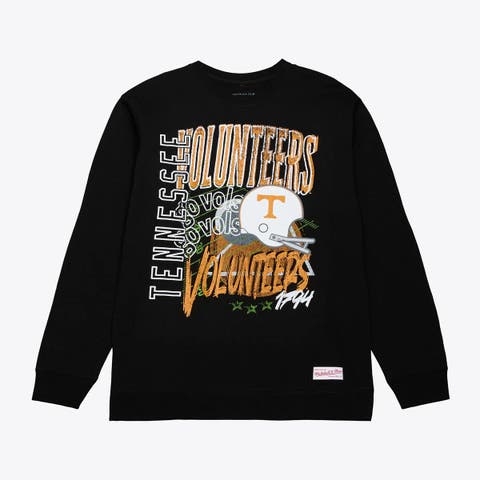 Men's Mitchell & Ness  Black Tennessee Volunteers Half Time Fleece Crewneck Sweatshirt