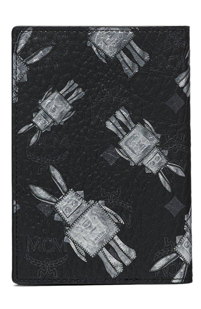 MCM Ottomar Passport Holder in Rabot Visetos, Alternate, color, Black