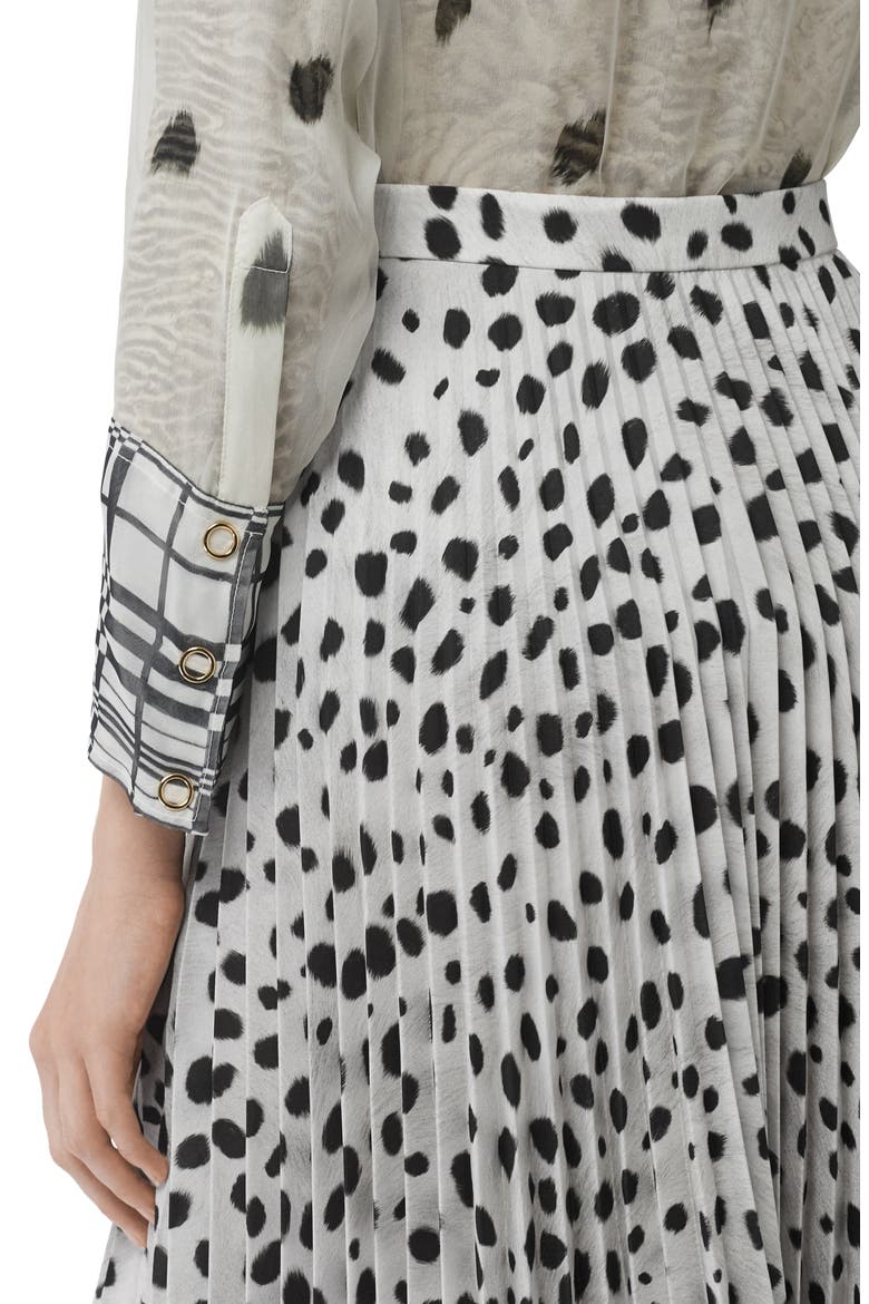 Animal Print Plissé Skirt, Alternate, color, BLACK/ WHITE