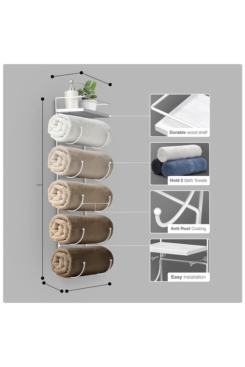 Wall Mounted Organizing Rack, Alternate, color, WHITE