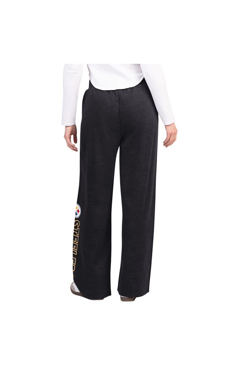 G-III 4HER BY CARL BANKS Women's G-III 4Her by Carl Banks Black Pittsburgh Steelers Field Wide Leg Sweatpants, Alternate, color, Black