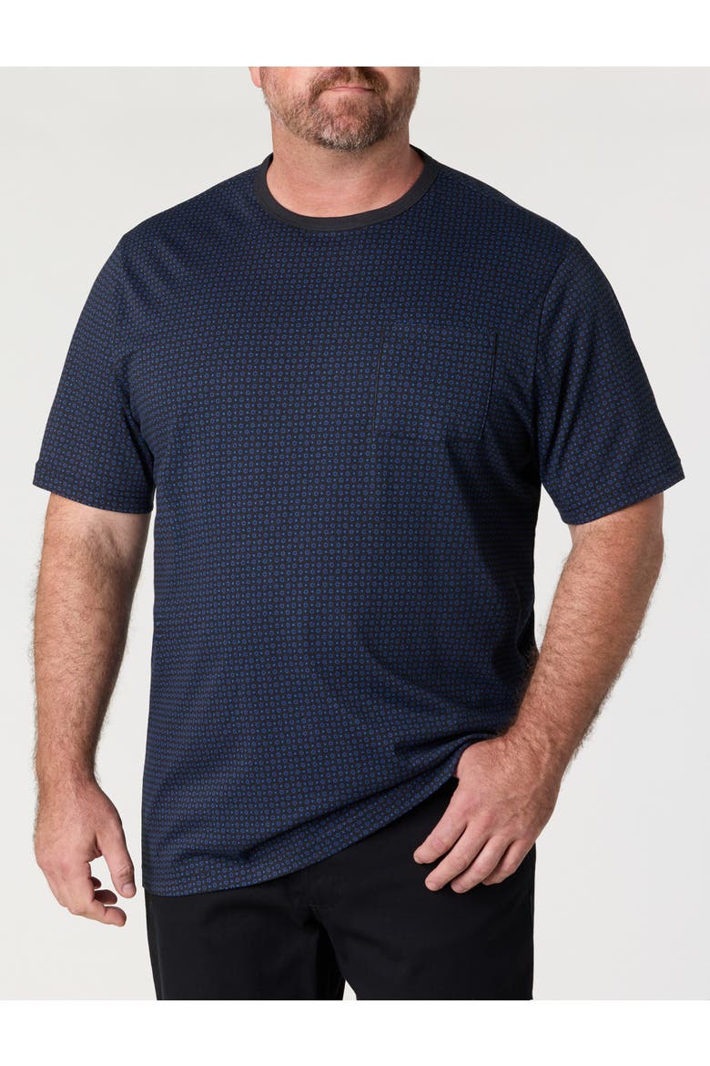 Big & Tall Allover Printed Moisture-Wicking T-Shirt, Main, color, BLACK