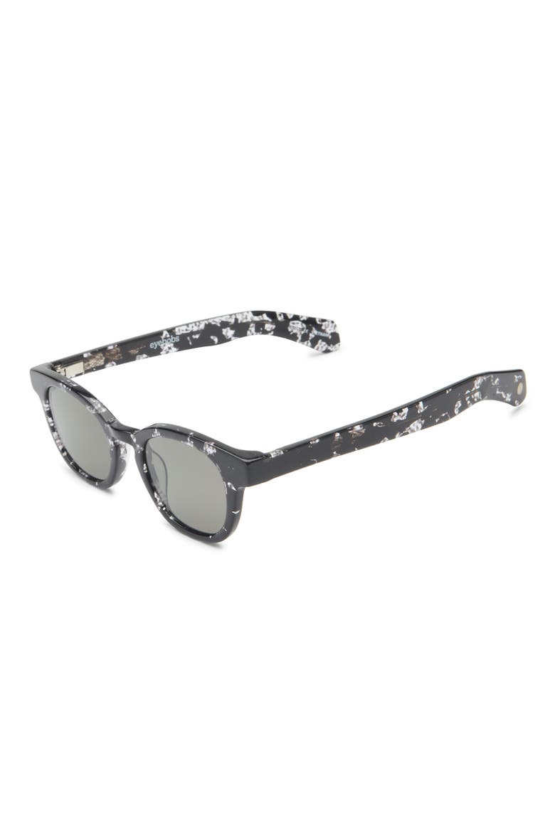 Total Wit 45mm Round Polarized Sunglasses, Alternate, color, BLACK / CLEAR / POLARIZED GREY