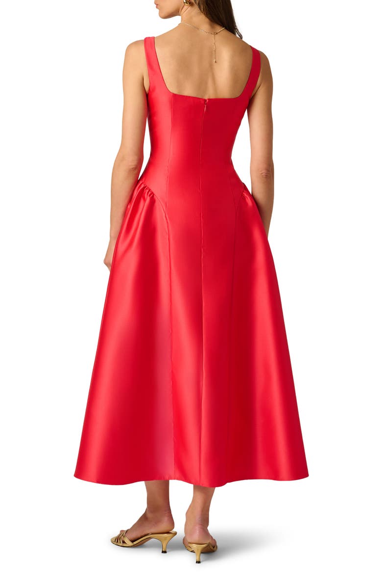 Adrianna Papell Shirred Mikado Cocktail Dress, Alternate, color, Persimmon