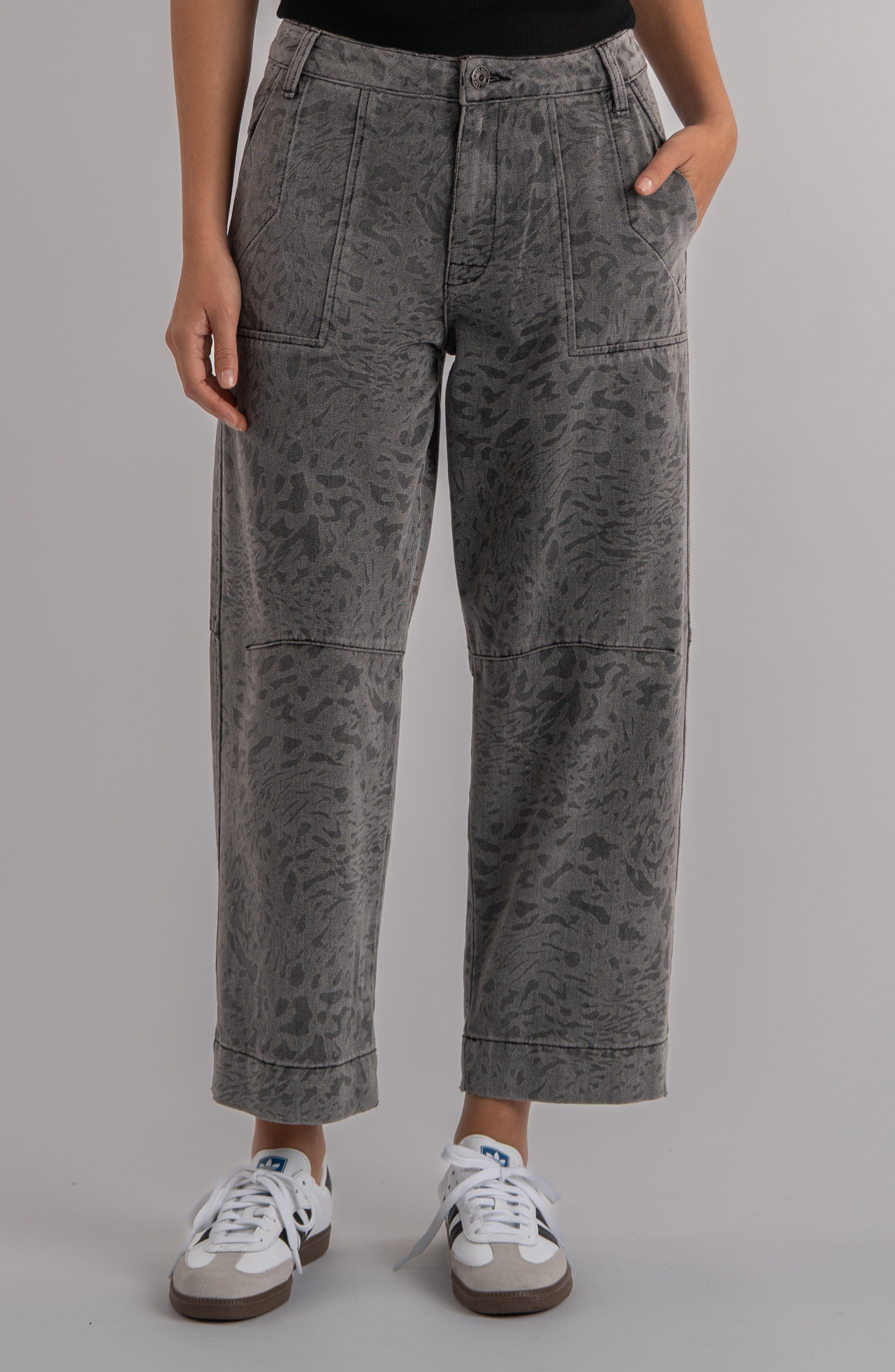 KUT from the Kloth Ashton High Waist Crop Wide Leg Barrel Jeans