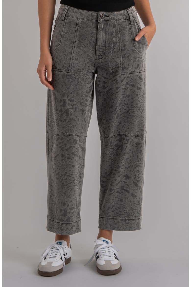 Ashton High Waist Crop Wide Leg Barrel Jeans, Main, color, GREY
