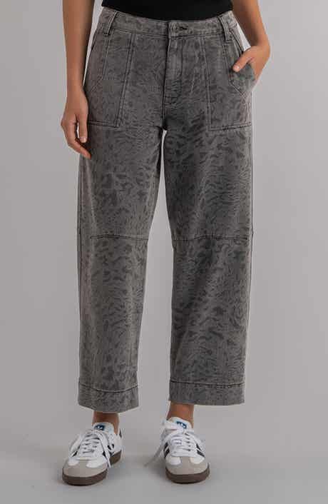 KUT from the Kloth Ashton High Waist Crop Wide Leg Barrel Jeans