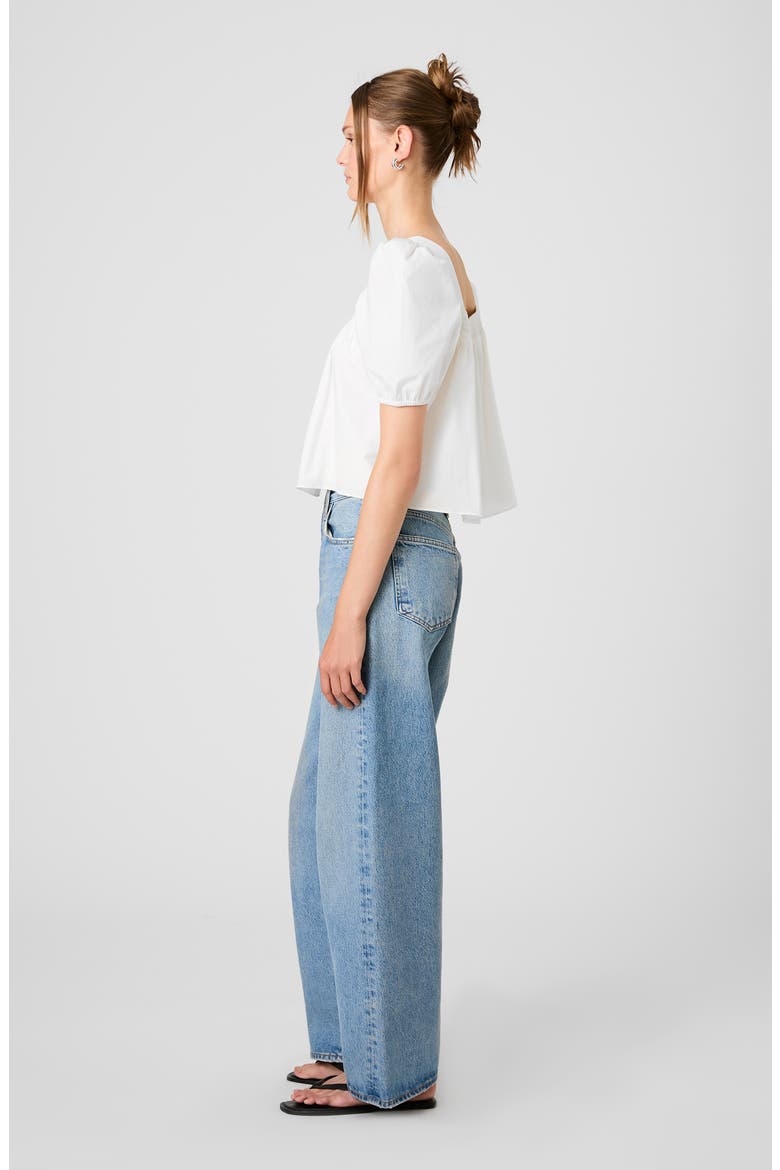 Cambria Cotton Puff Sleeve Top, Alternate, color, SUMMER WHITE