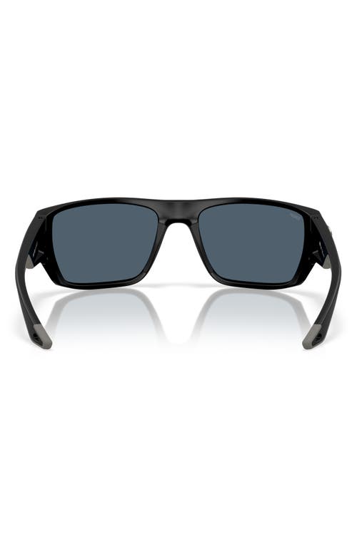 Costa Del Mar Finlet 59mm Polarized Rectangular Sunglasses In Matte Black/gray 580p