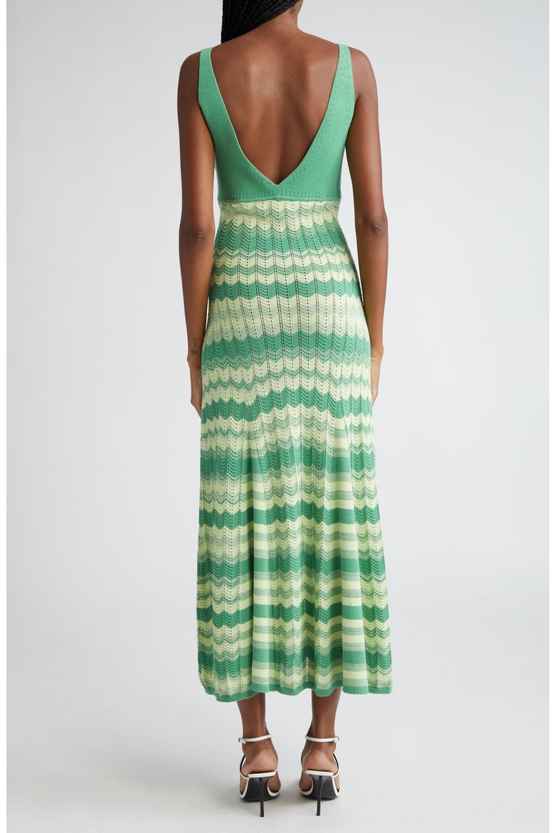 Mylah Chevron Stripe Sleeveless Cotton Sweater Dress, Alternate, color, MINERAL GREEN TWIST COTTON