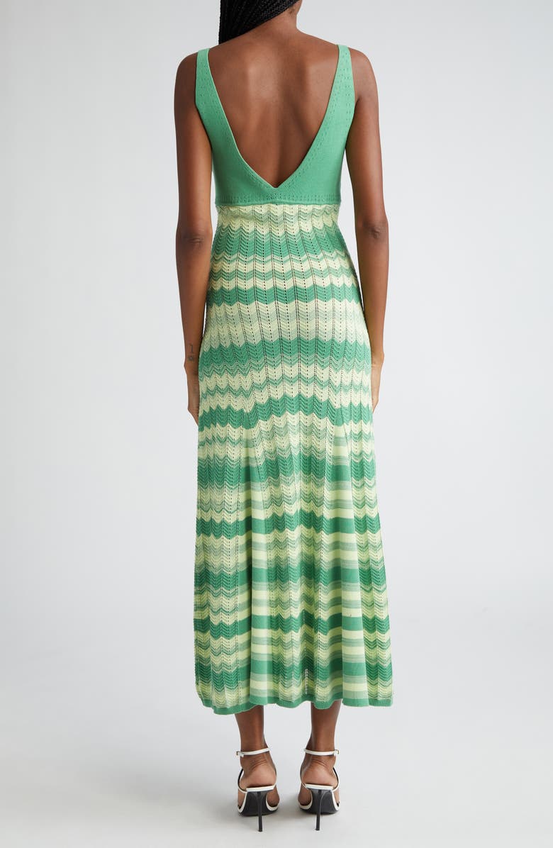 Ramy Brook Mylah Chevron Stripe Sleeveless Cotton Sweater Dress, Alternate, color, 