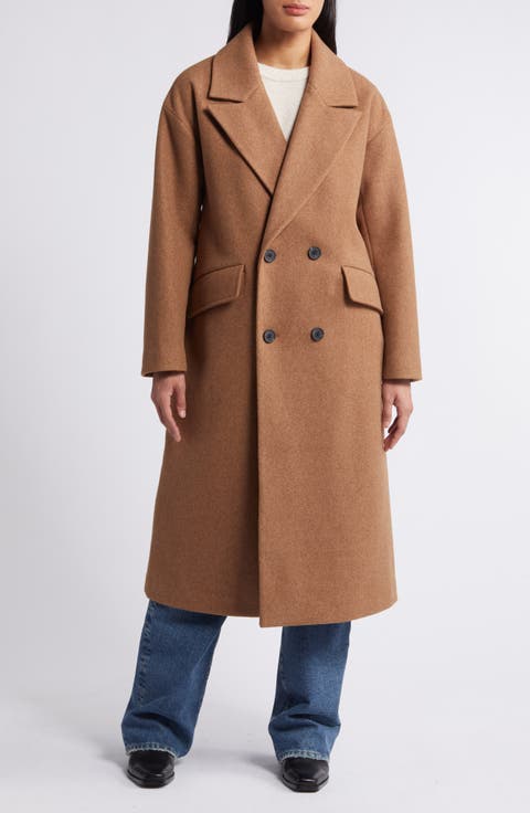 Double breasted wool maxi coat for women 4739