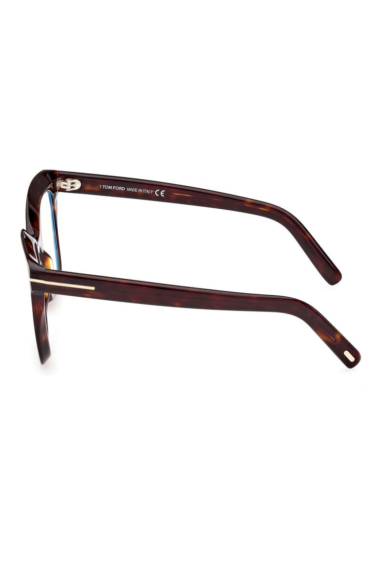 51mm Square Blue Light Blocking Glasses, Alternate, color, DARK HAVANA