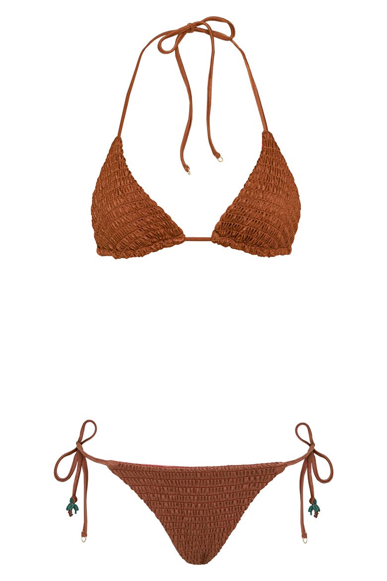 Golden San Sunflash Reversible Bikini Bottoms, Alternate, color, BROWN