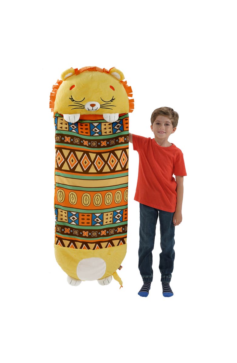Happy Nappers Pillow & Sleepy Sack, Large Lion Lex, 66 Inch x 30 Inch, Alternate, color, Yellow